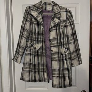 Worthington Plaid Pea Coat 14P